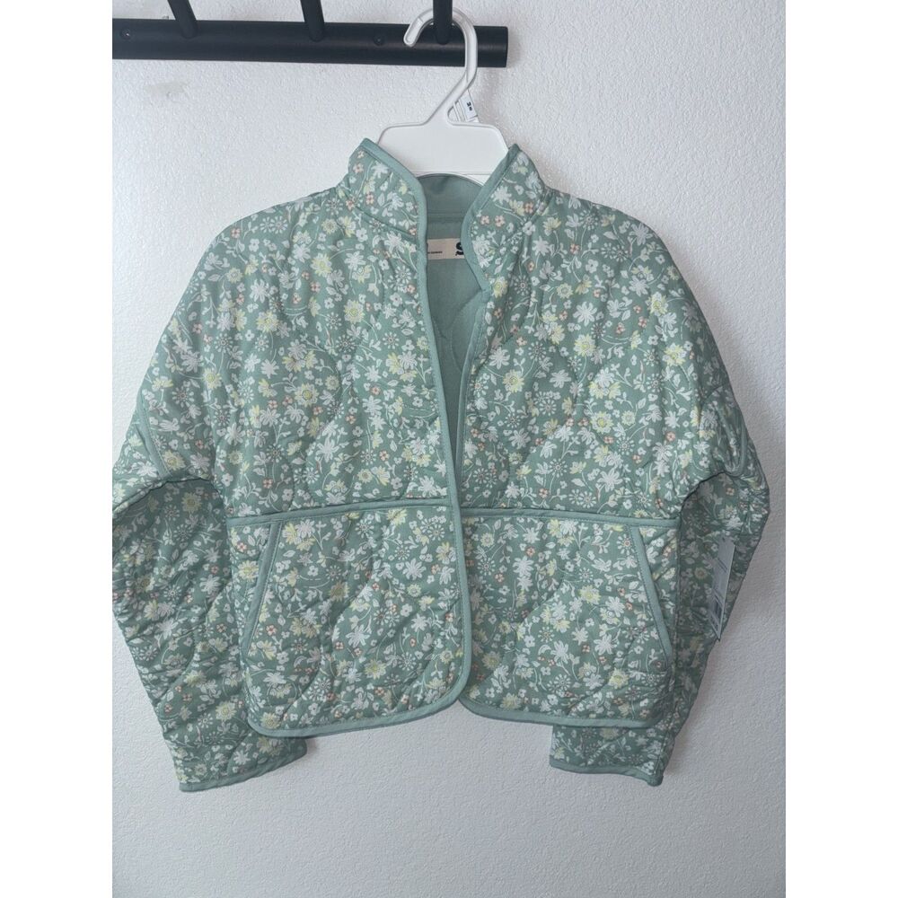 NWT Girls Quilted Floral Jacket 100% Cotton